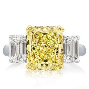 Yellow Emerald Cut Ring